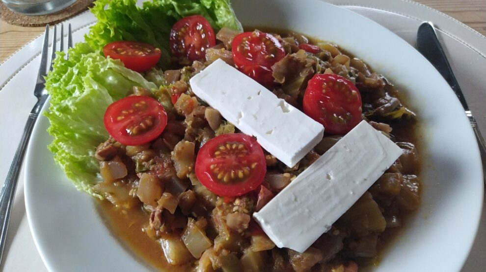 Ansicht von vorne auf das Essen