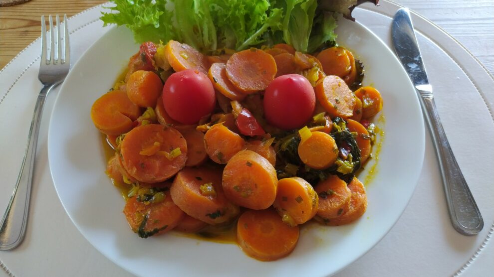 Ansicht von vorne auf das Essen