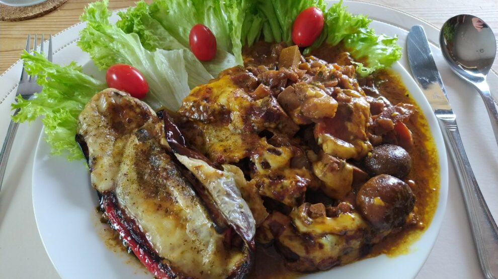 Ansicht von vorne auf das Essen