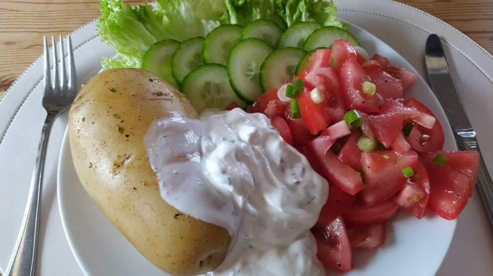 Ansicht von vorne auf das Essen