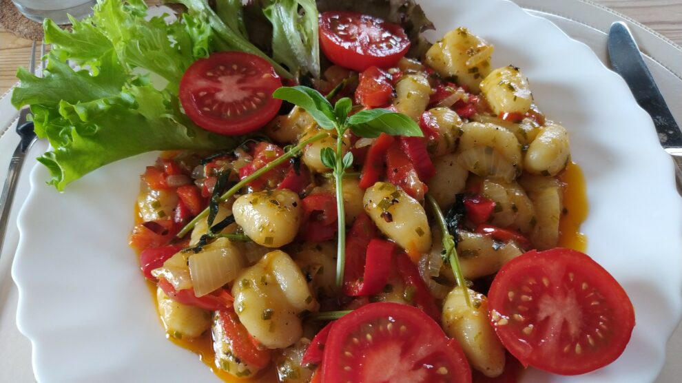 Ansicht von vorne auf das Essen
