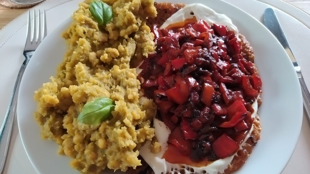 Ansicht von vorne auf das Essen